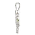 Sterling Silver Rhodium-plated CZ & August Glass Boy Pendant - Image 2