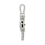 Sterling Silver Rhodium-plated CZ & January Glass Girl Pendant - Image 2