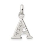 Sterling Silver White CZ Letter A Initial Pendant - Image 4