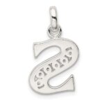 Sterling Silver White CZ Letter S Initial Pendant - Image 3