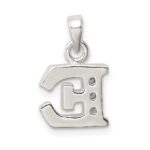 Sterling Silver CZ Letter E Initial Pendant - Image 3
