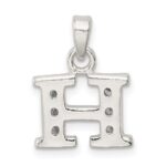 Sterling Silver CZ Letter H Initial Pendant - Image 3