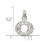 Sterling Silver CZ Letter O Initial Pendant - Image 4
