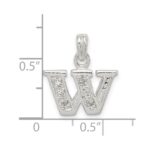 Sterling Silver CZ Letter W Initial Pendant - Image 4