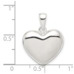 Sterling Silver Polished Heart Pendant - Image 3