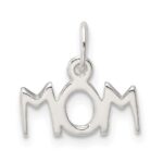 Sterling Silver Polished Mom Charm - Image 4