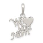 Sterling Silver Polished We Love You Mom Pendant