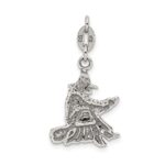 Sterling Silver Antiqued Witch Slide Pendant - Image 4