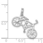 Sterling Silver Rhodium-platedPolished Bicycle Charm - Image 4