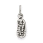 Sterling Silver Antiqued& Textured Flip Flop Children's Charm - Image 4