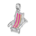 Sterling Silver Rhodium-platedEnamel Beach Chair Charm - Image 5