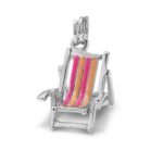 Sterling Silver Rhodium-platedEnamel Beach Chair Charm - Image 6