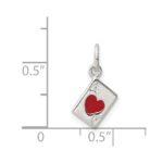 Sterling Silver Enameled Ace Of Hearts Card Charm - Image 3
