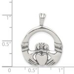 Sterling Silver Antiqued Claddagh Pendant - Image 3