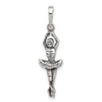 Sterling Silver Antiqued Ballerina Pendant