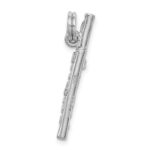 Sterling Silver Rhodium-platedPolished Flute Charm - Image 4