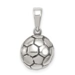 Sterling Silver Antiqued Soccer Ball Pendant