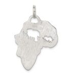 Sterling Silver Africa Continent with Elephant Cutout Pendant - Image 4