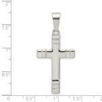 Sterling Silver Polished Cross Pendant - Image 3