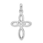 Sterling Silver Rhodium Plated Cross Pendant - Image 3
