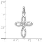 Sterling Silver Rhodium Plated Cross Pendant - Image 4