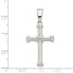 Sterling Silver Polished Cross Pendant - Image 3
