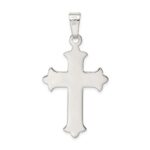 Sterling Silver Polished and Textured Cross Pendant - Image 4