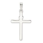 Sterling Silver Polished and Textured INRI Cross Pendant - Image 4
