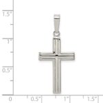 Sterling Silver Polished Cross Pendant - Image 3