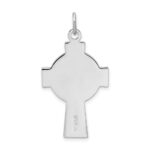 Sterling Silver Platinum-plated Polished Epoxy Irish Cross Pendant - Image 3
