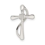 Sterling Silver Polished CZ Cross Pendant - Image 4