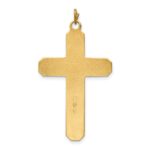 Sterling Silver Platinum-plated Satin/Polished Vermeil Corpus Cross Pendant - Image 3
