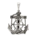 Sterling Silver Antiqued Mariner Crucifix Charm - Image 4