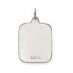 Sterling Silver Pink Enamel Square St. Christopher Medal Pendant - Image 4