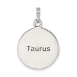 Sterling Silver Polished Antique Finish Taurus Horoscope Zodiac Pendant - Image 4