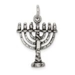 Sterling Silver Antiqued Menorah Charm - Image 4