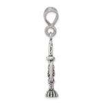 Sterling Silver Antiqued Menorah Charm - Image 2