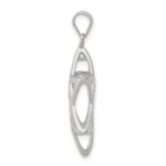 Sterling Silver Rhodium-plated Puffed Star of David Pendant - Image 2