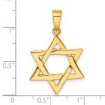 Sterling Silver Gold-tone Polished Star Of David Pendant - Image 4