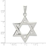 Sterling Silver Polished Star of David Pendant - Image 3