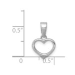 Sterling Silver Rhodium Plated Open Heart Pendant - Image 4