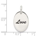 Sterling Silver Polished Enamel Love Pendant - Image 4