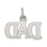 Sterling Silver Rhodium-plated Dad Charm - Image 4