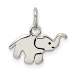 Sterling Silver Enameled Elephant Charm