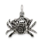 Sterling Silver Antiqued Crab Charm - Image 3