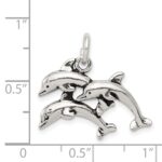 Sterling Silver Antiqued Dolphin Charm - Image 3