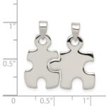 Sterling Silver Polished Puzzle Pieces Pendant - Image 3