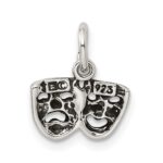 Sterling Silver Antiqued Comedy/Tragedy Face Charms - Image 3