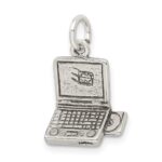 Sterling Silver Antiqued Laptop Charm - Image 5