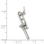 Sterling Silver Antiqued Trombone Charm - Image 3